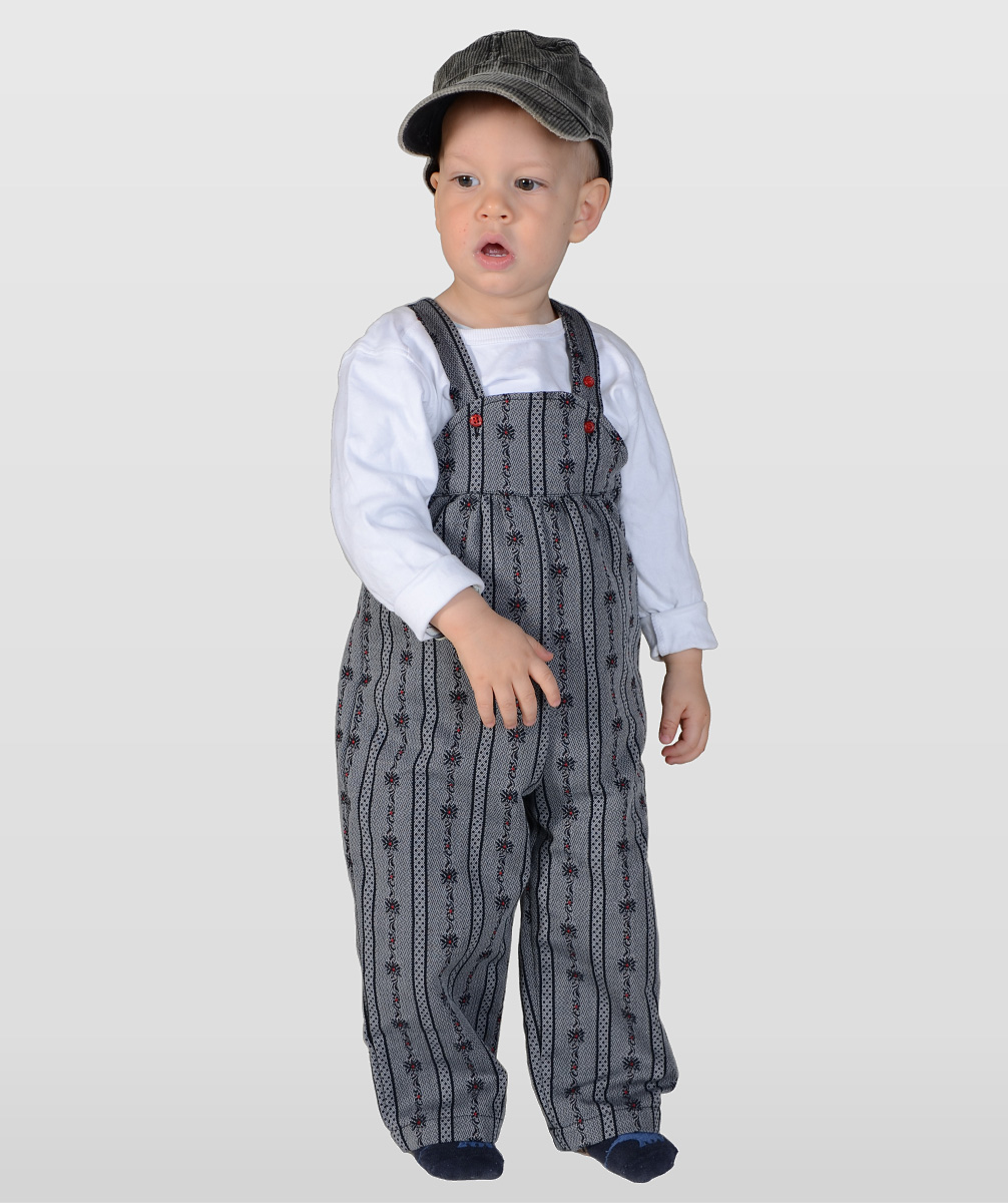 Edelweiss Latzhose anthrazit. Robuste Spielhose, Gr. 92