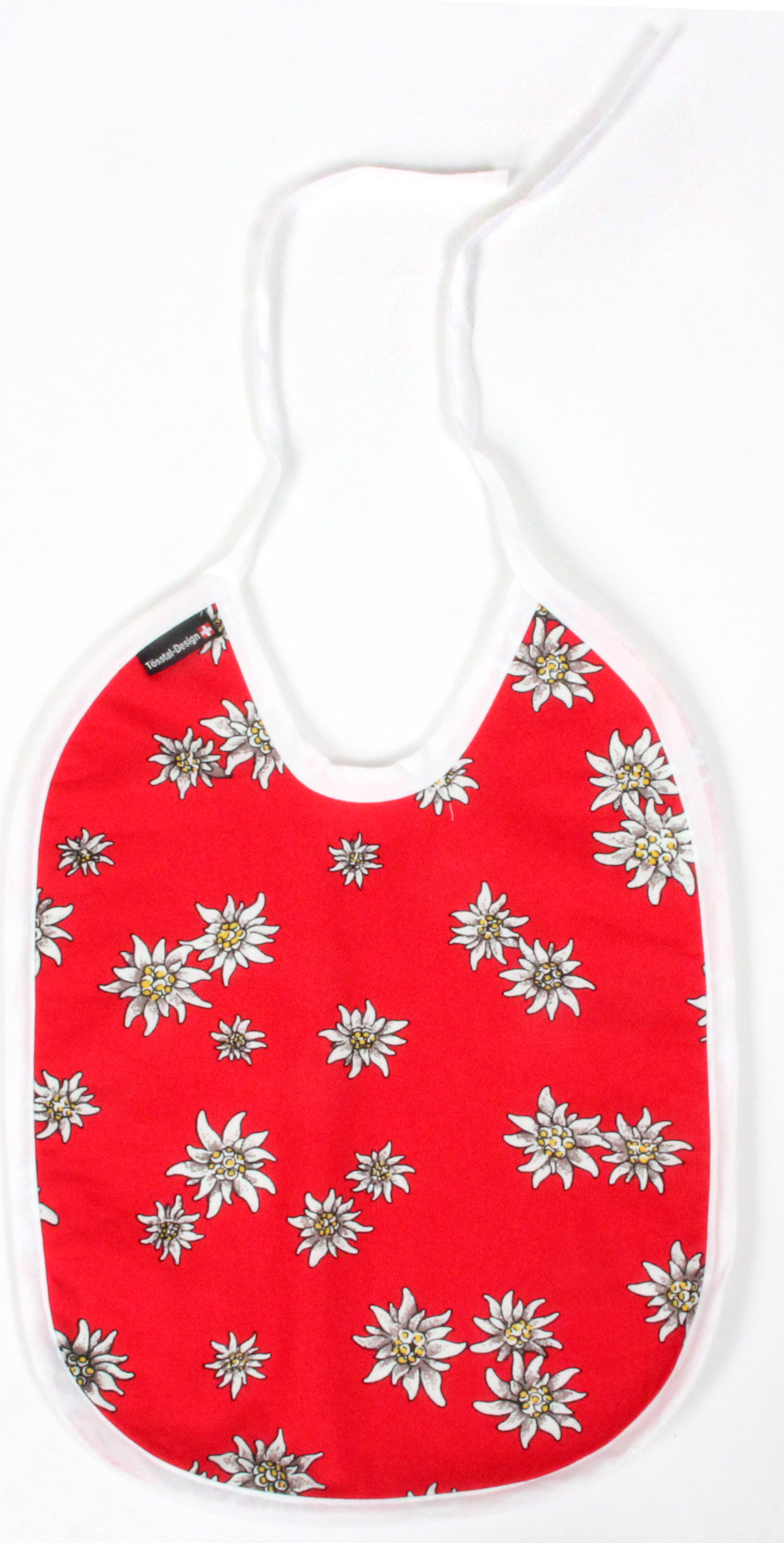 Baby Esslatz rot mit Edelweiss Druck Motiv