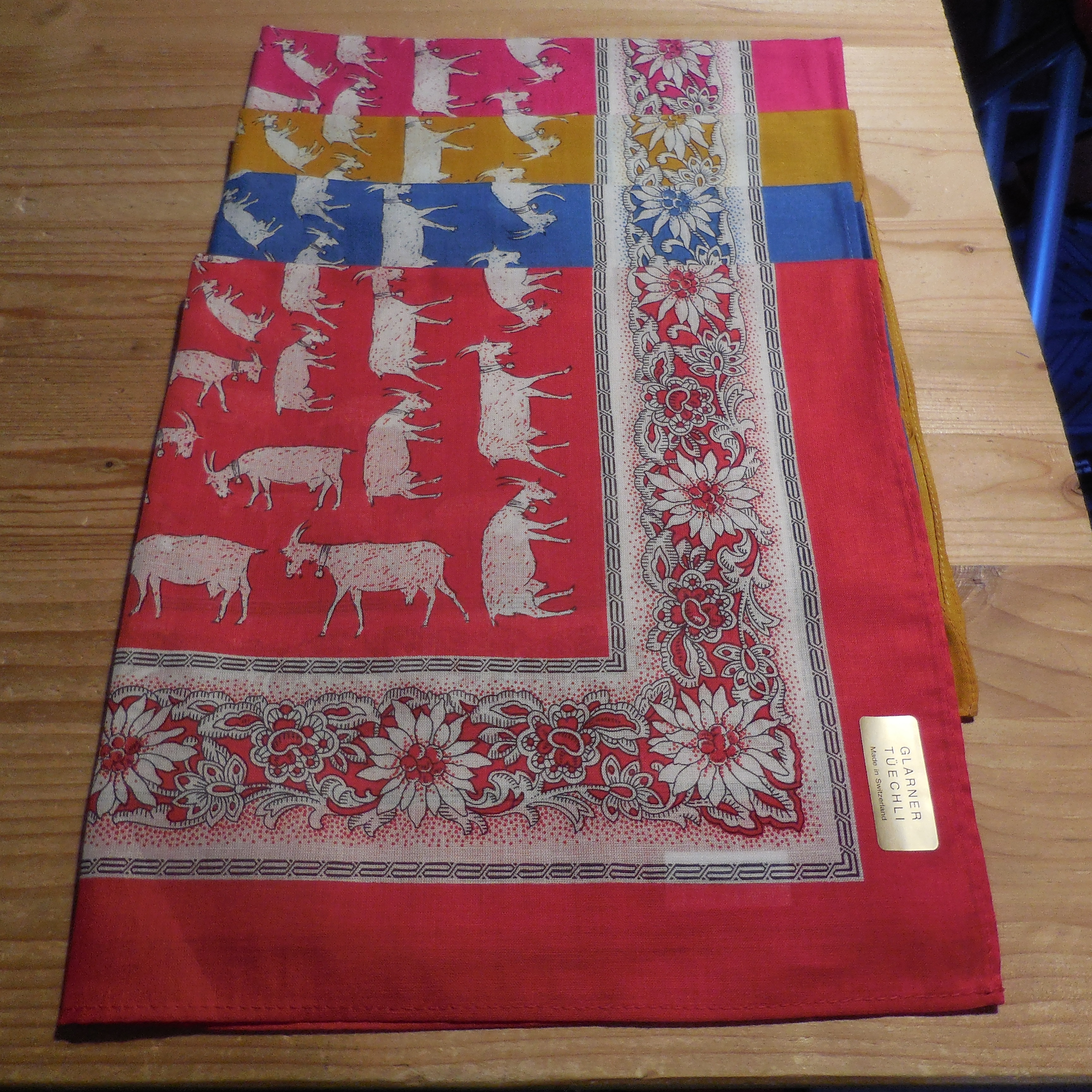Glarner Tuch Ziegen Motive 50x50cm