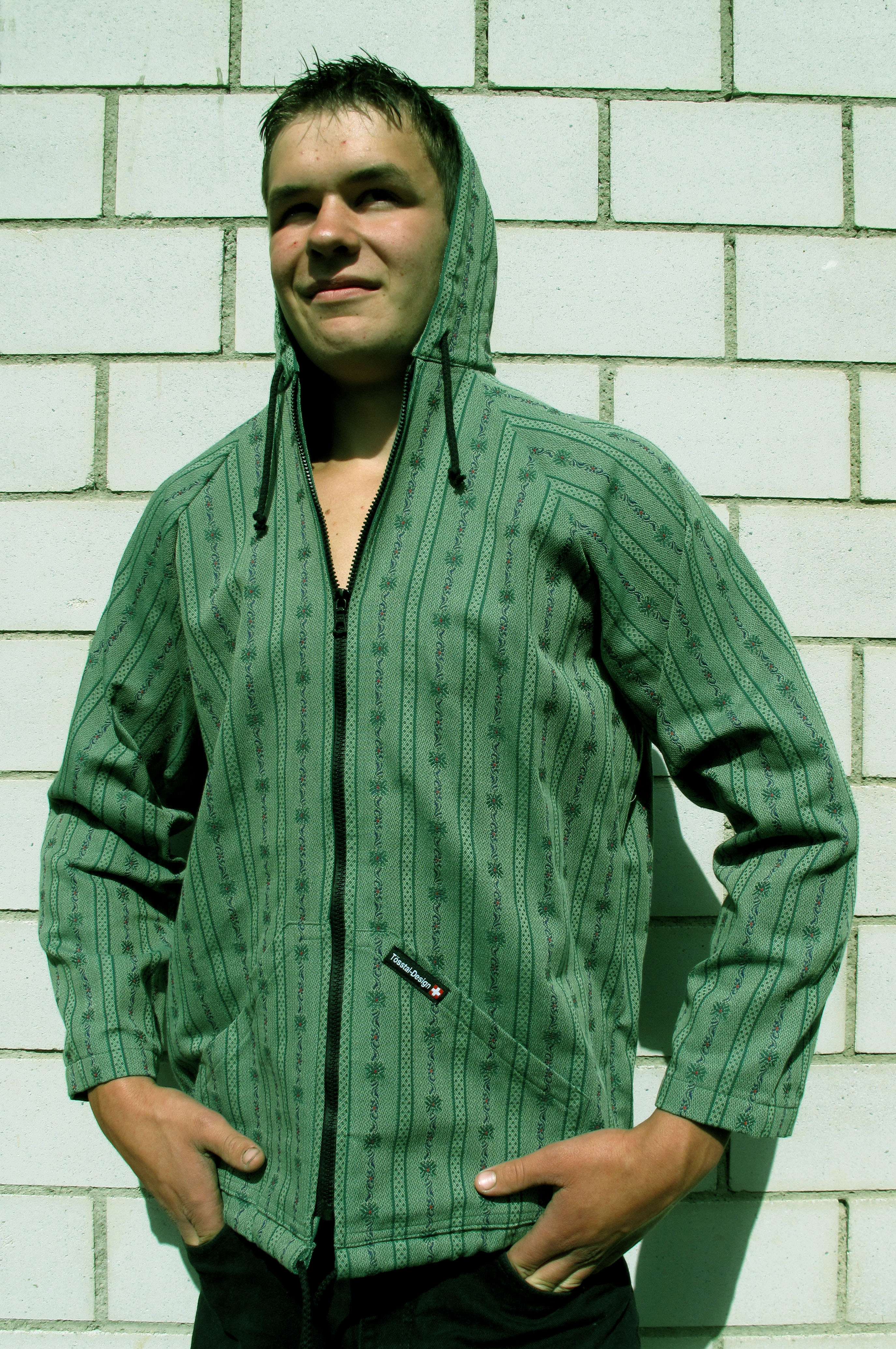 Edelweiss Kapuzenjacke Tösstal-Design, dunkelgrün