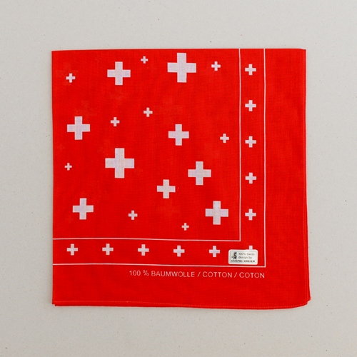 Nichytuch rot, Schweizer Kreuz 53x53cm