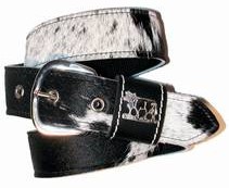 Folklore Gurt aus Kuhfell schwarz/weiss, AUSVERKAUF