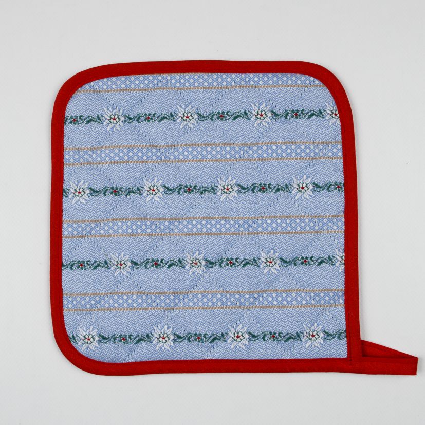 Topflappen Edelweiss hellblau & anthrazit, 1 Stk.