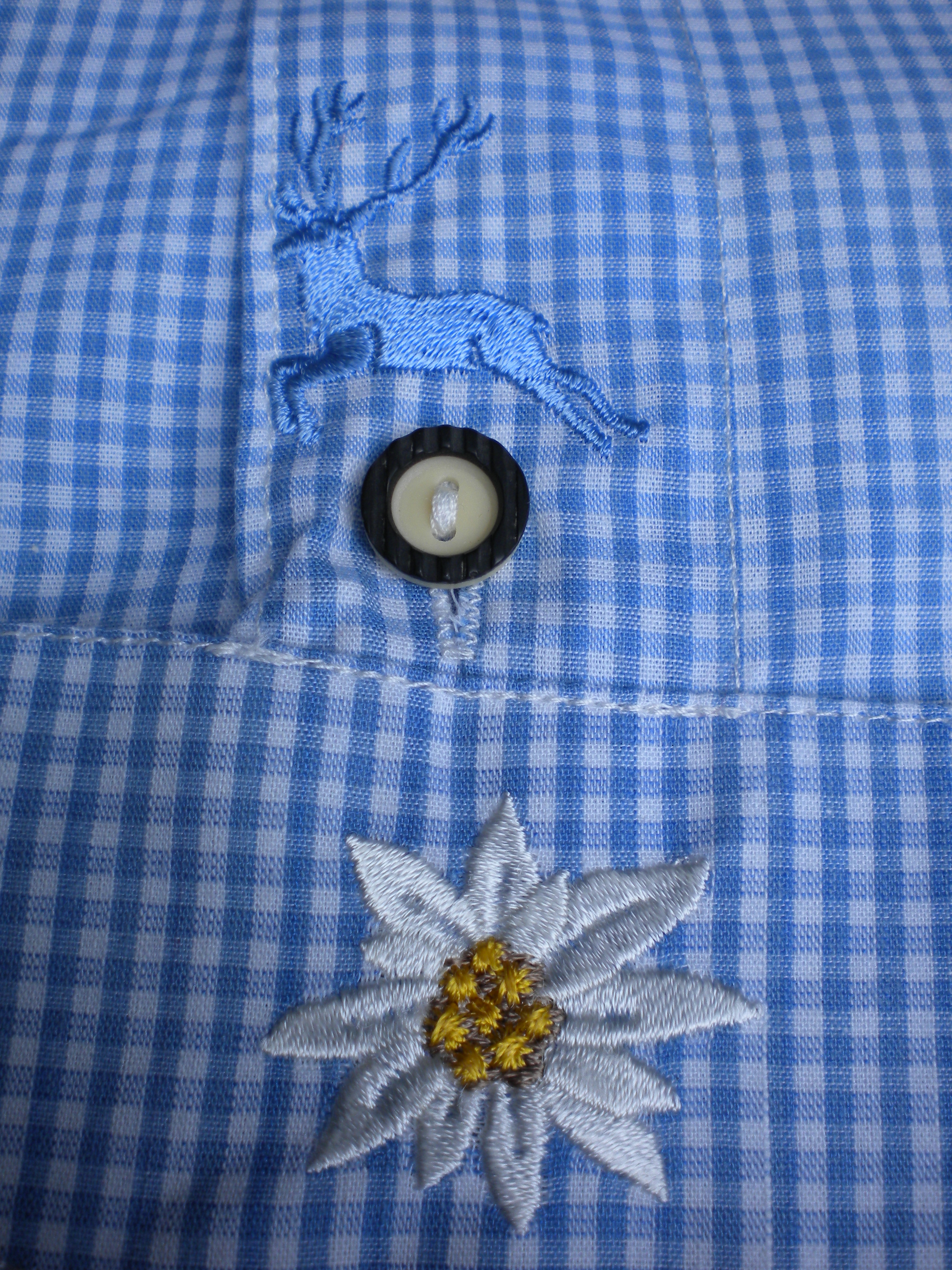 Landmodehemd kariert, blau/weiss,Kind. AUSVERKAUF
