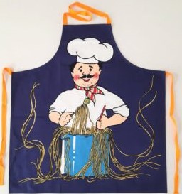 Herren Schürze Spaghetti Koch, Druckmotiv. 