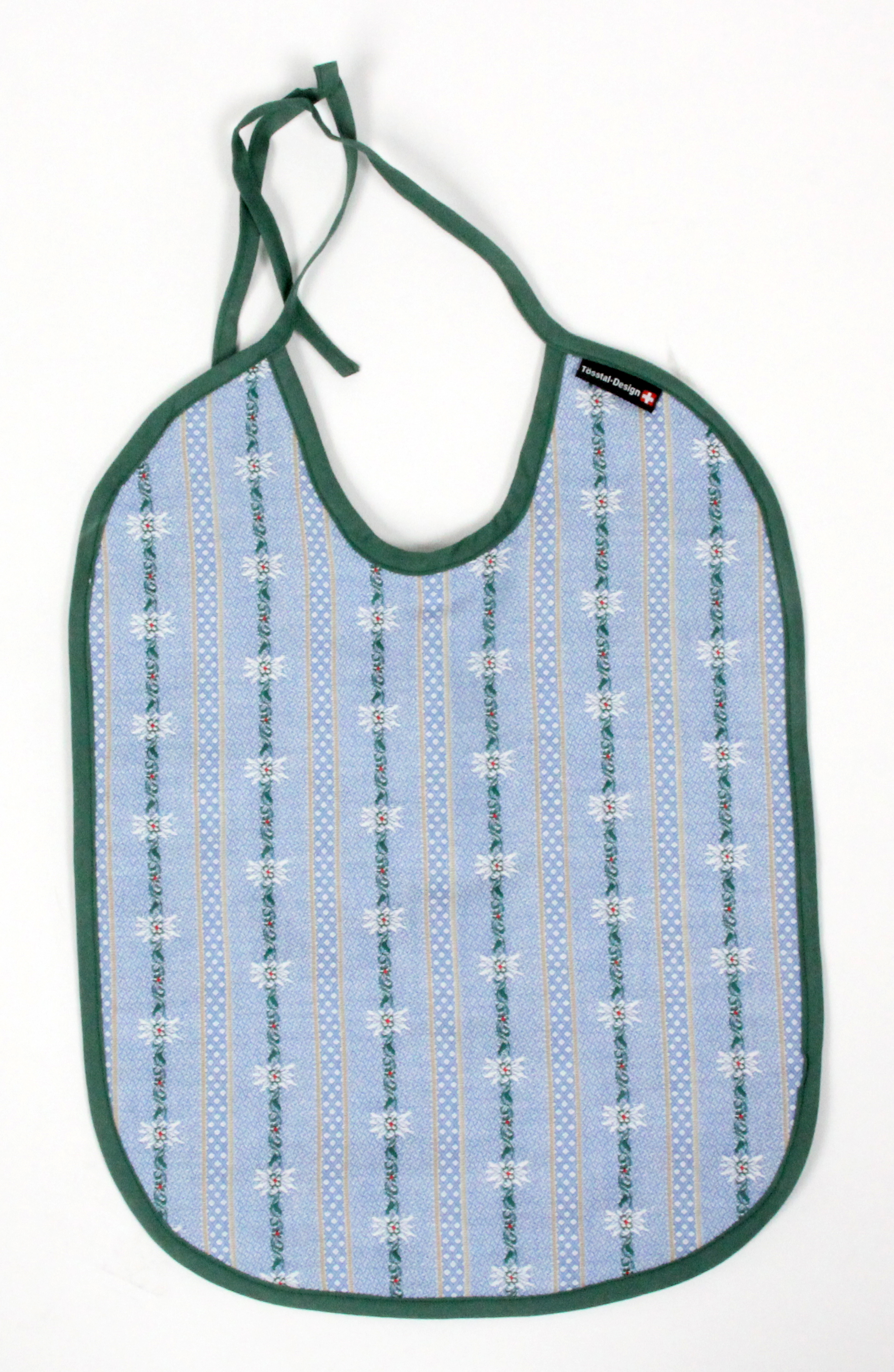 Baby Esslatz hellblau aus Edelweiss Stoff und Frotté