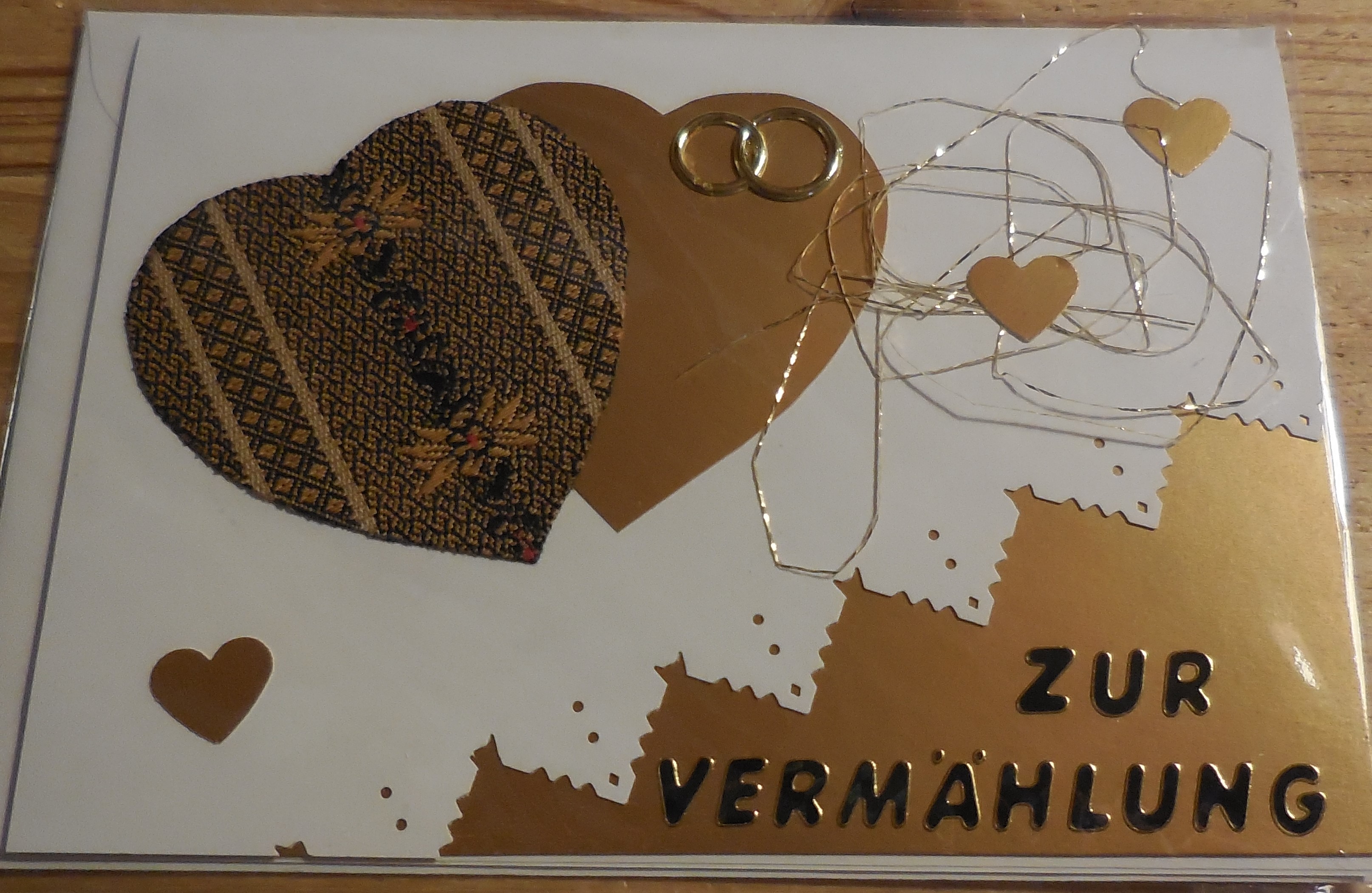 Karten: Zur Vermählung / Verlobung, Handarbeit