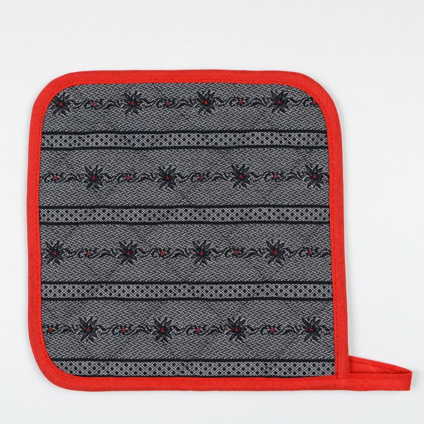 Topflappen Edelweiss hellblau & anthrazit, 1 Stk.
